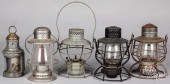 FIVE TIN LANTERNS, TO INCLUDE