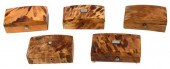 FIVE TORTOISE SHELL PIN BOXESC