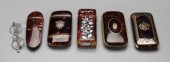 Five tortoise spectacles cases