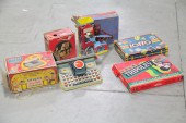 FIVE TOYS WITH ORIGINAL BOXES.