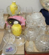 FIVE TRAY LOTS OF CRYSTAL AND