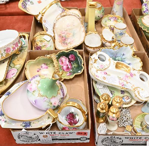 FIVE TRAY LOTS OF LIMOGES HAND