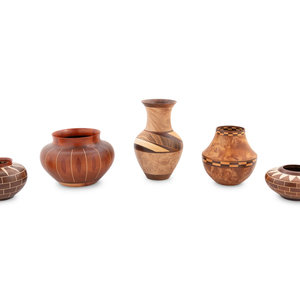Five Turned Wood Vases by Ray Allen
