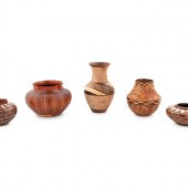 Five Turned Wood Vases by Ray