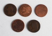 Five United States Draped Bust