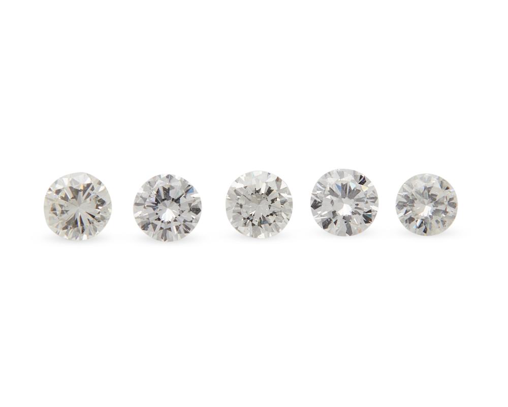 FIVE UNMOUNTED DIAMONDSFive