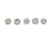 FIVE UNMOUNTED DIAMONDSFive Un
