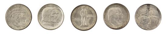 *Five U.S. Commemorative Silver