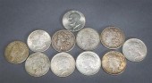 FIVE US MORGAN SILVER DOLLARS,