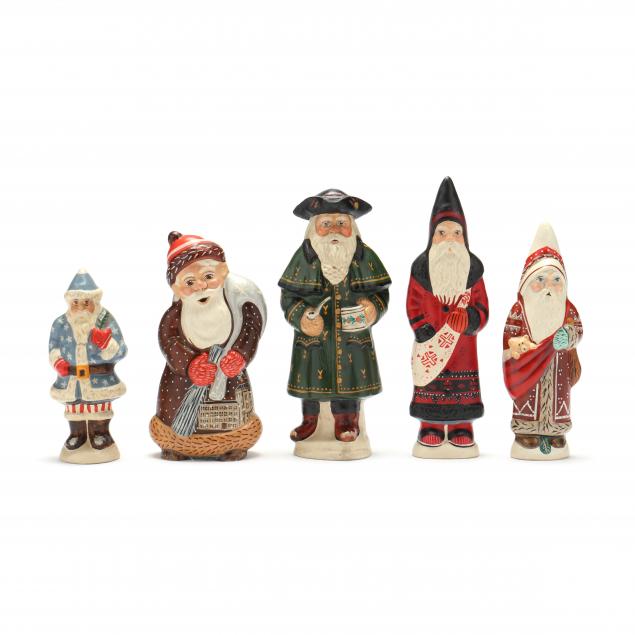 FIVE VAILLANCOURT STANDING SANTA