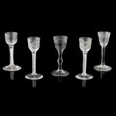 FIVE VARIOUS CORDIAL GLASSES
M