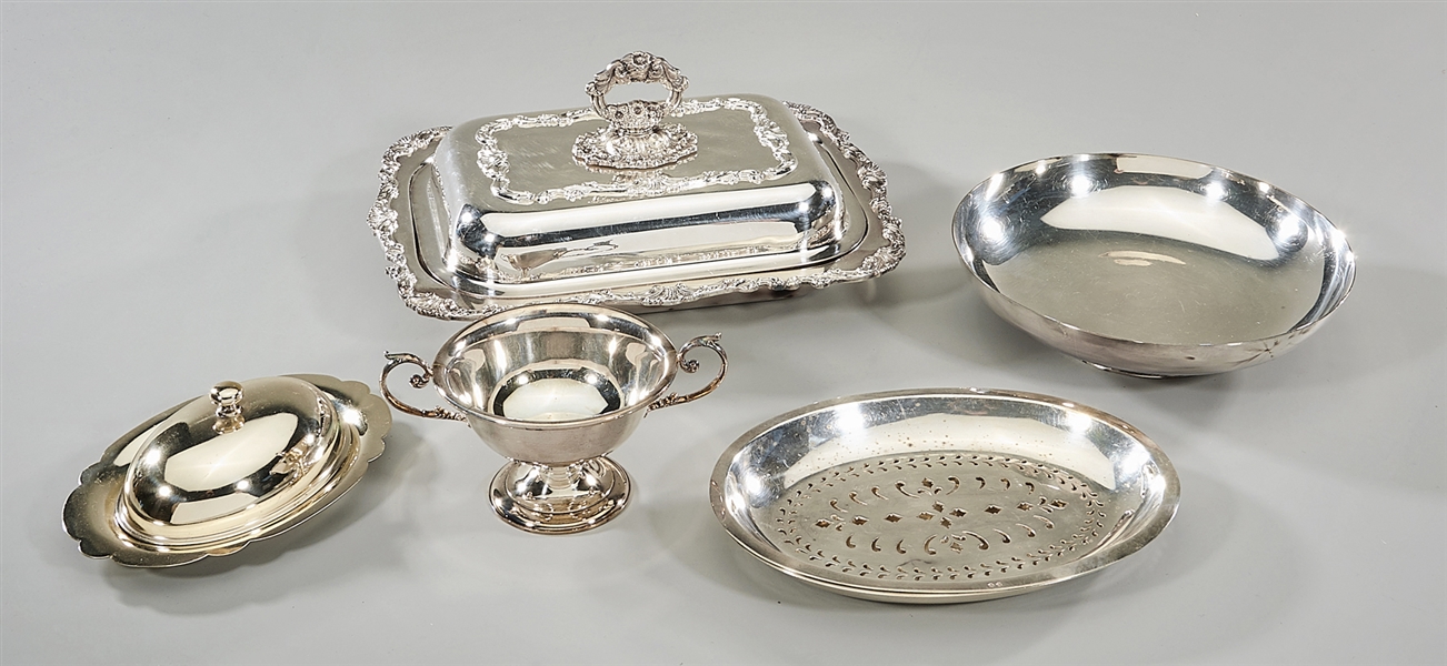 Five various silver plate service