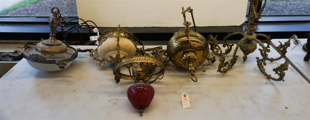 FIVE VICTORIAN AND OTHER BRASS