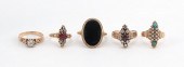 FIVE VICTORIAN GOLD AND GEM-SE