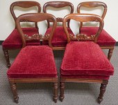 FIVE VICTORIAN MAHOGANY AND RE