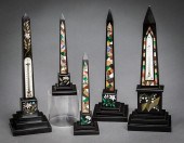 FIVE VICTORIAN PIETRA DURA AND
