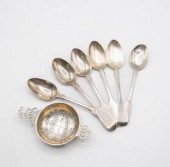 Five Victorian silver fiddle p
