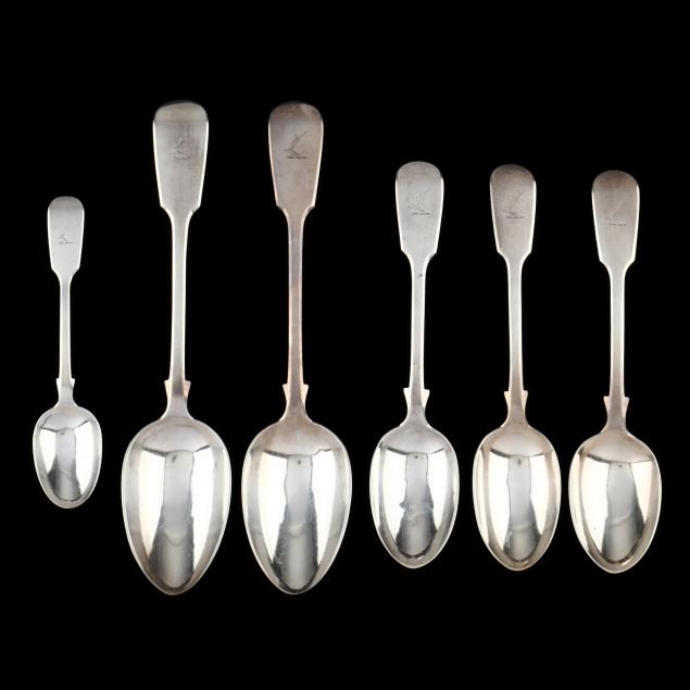 FIVE VICTORIAN SILVER TIPT