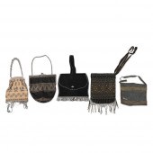 FIVE VINTAGE AND ANTIQUE BEADE