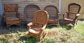 Five vintage and antique wicke