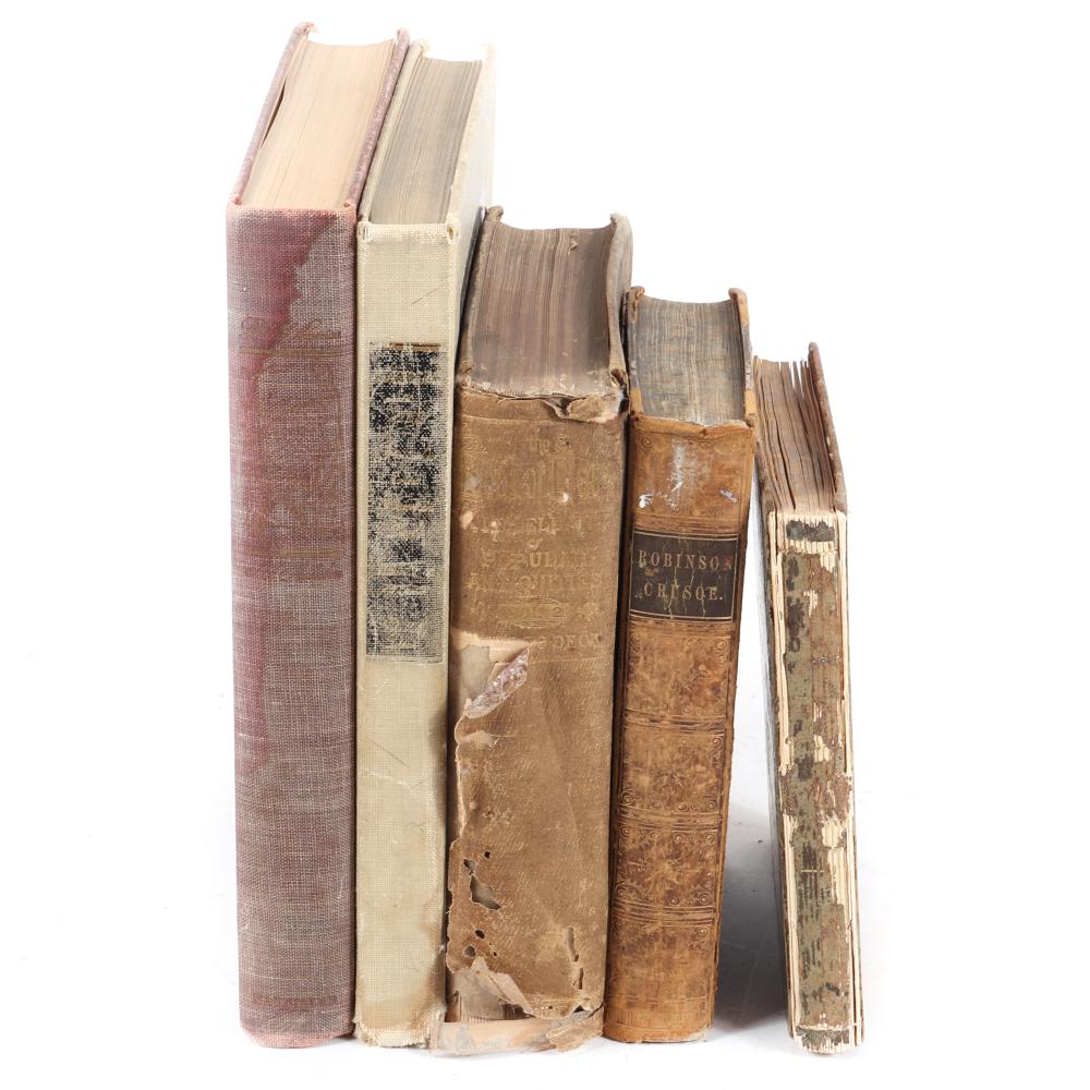 FIVE VINTAGE BOOKS: DE FOE'S