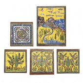 FIVE VINTAGE ITALIAN MAJOLICA