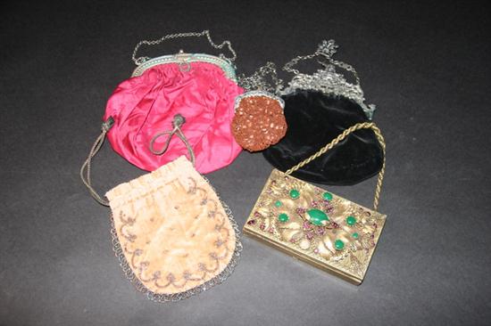 FIVE VINTAGE PURSES. Including