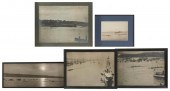FIVE VINTAGE ROWING PHOTOGRAPH