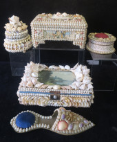 FIVE VINTAGE SAILOR'S SHELL VA