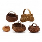 FIVE VINTAGE SOUTHERN BASKETS