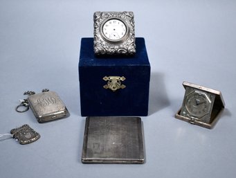 Five vintage sterling travel