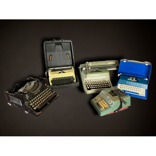FIVE VINTAGE TYPEWRITERS