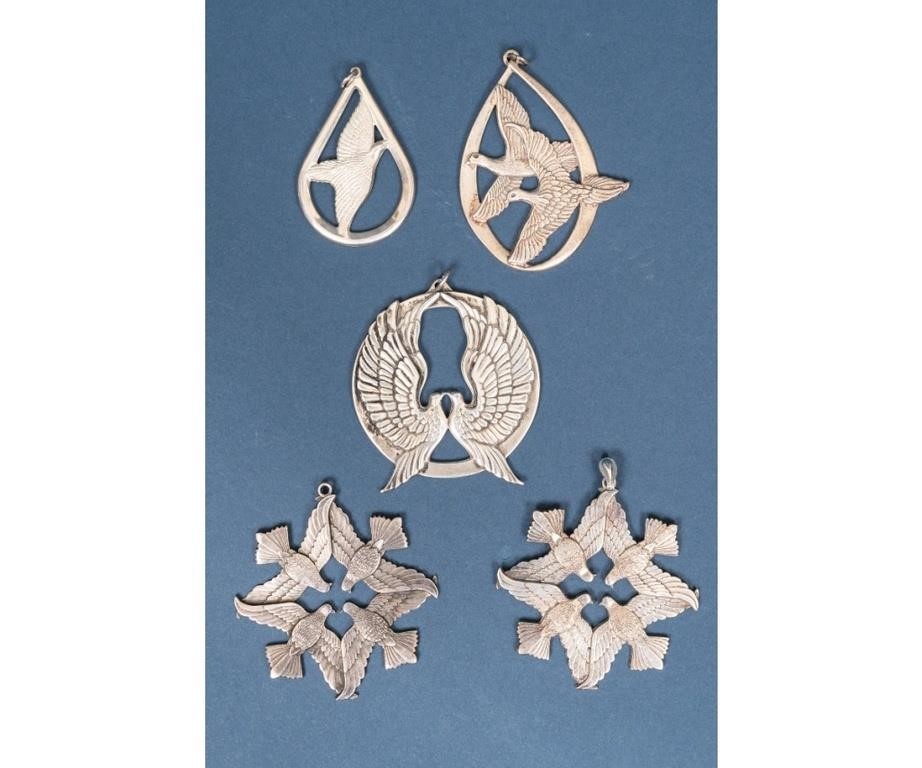 Five Wallace sterling silver