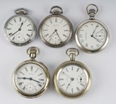 FIVE WALTHAM POCKET WATCHES1:
