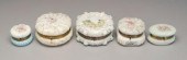 Five Wavecrest lidded boxes: o