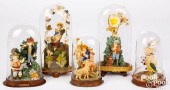 FIVE WAX DIORAMAS UNDER DOMEFi