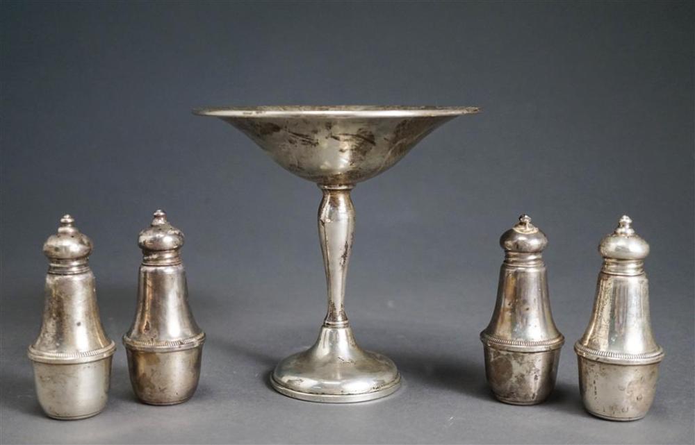 FIVE WEIGHTED STERLING SILVER TABLE