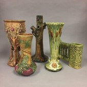 FIVE WELLER ART POTTERY MOLDED