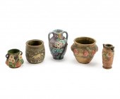 FIVE WELLER POLYCHROME ART POT
