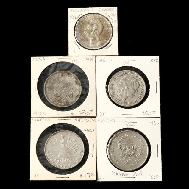 FIVE WESTERN HEMISPHERE SILVER