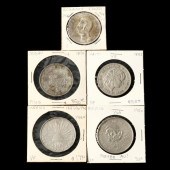 FIVE WESTERN HEMISPHERE SILVER