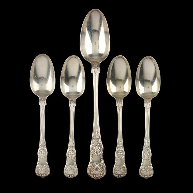 FIVE WILLIAM IV SILVER SPOONS  Mark