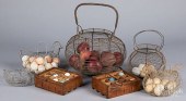 FIVE WIRE EGG/APPLE BASKETS, E