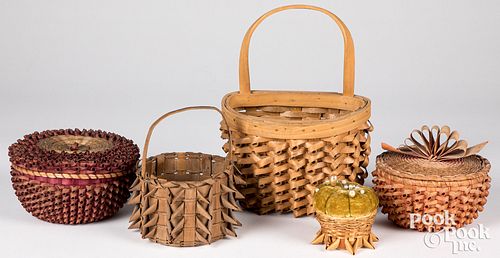 FIVE WOODLAND INDIAN PORCUPINE