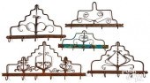 FIVE WROUGHT IRON UTENSIL RACK