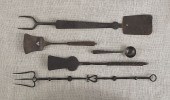 Five wrought iron utensils to