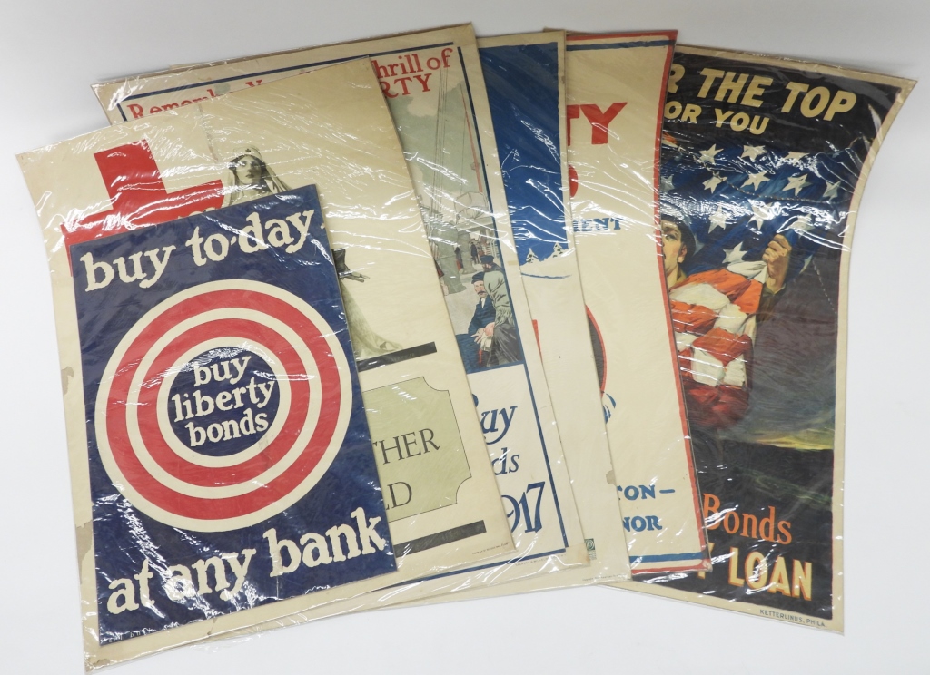 FIVE WWI POSTERS United States,C.