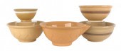 Five yelloware mixing bowls la