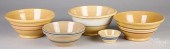 FIVE YELLOWWARE MIXING BOWLSFi