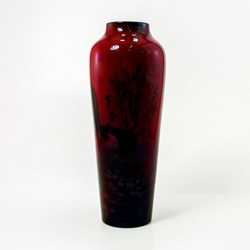 FLAMBE VASE WITH KESTREL FALCONS ON